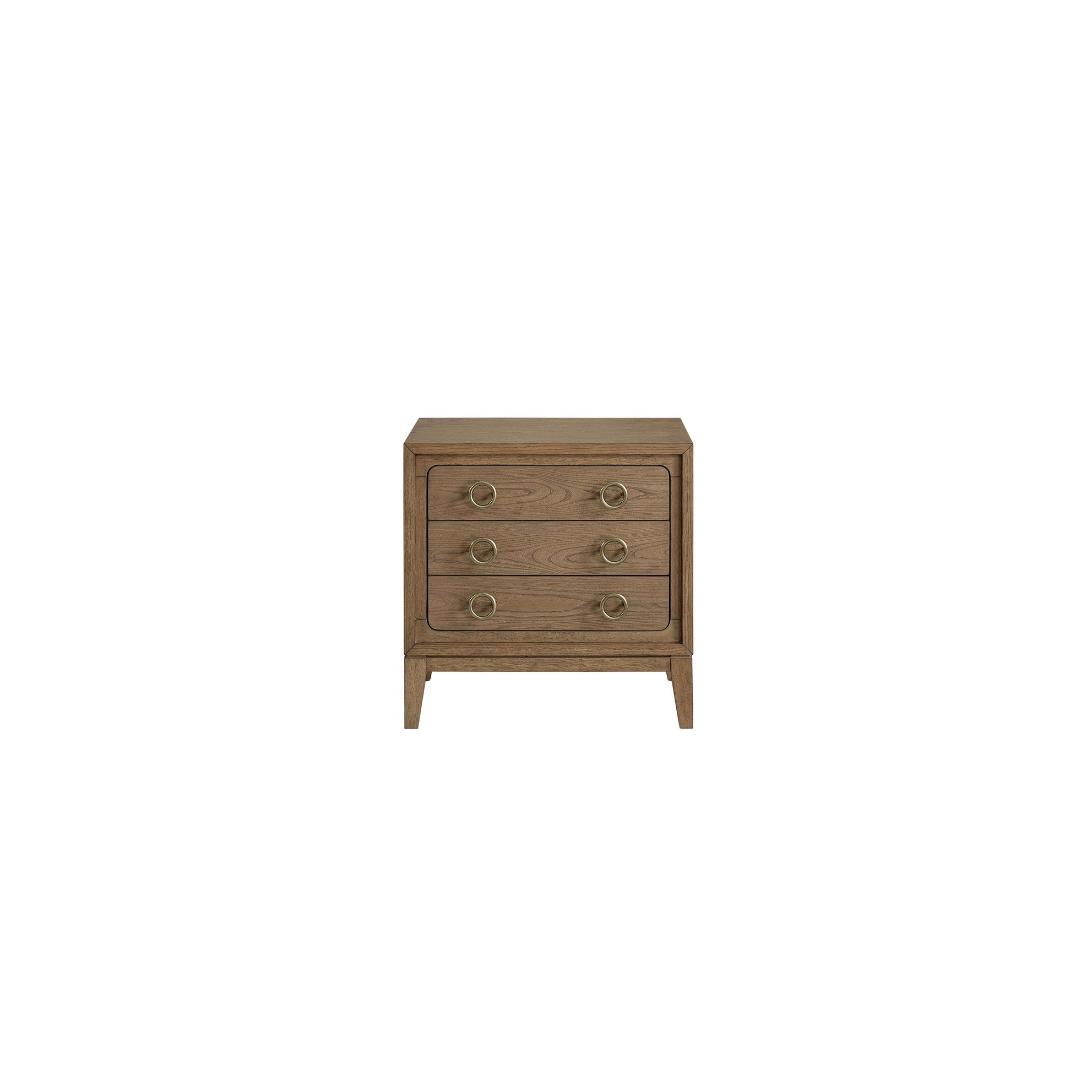 Everly Quinn Latte Finish 3 Drawer Nightstand With Charging Ports ...