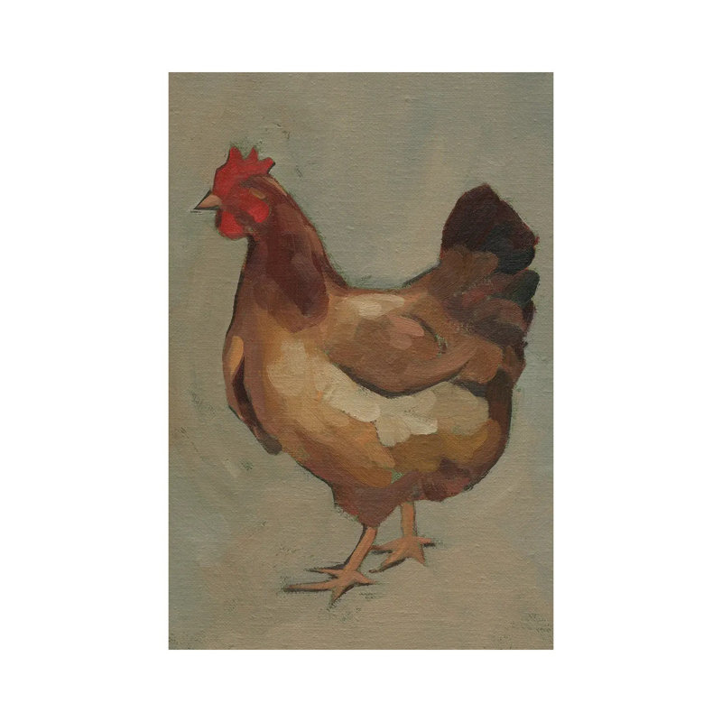 Egg Hen II 1 Piece Wrapped Canvas Wall Art, 20.32 cm H x 30.48 cm W