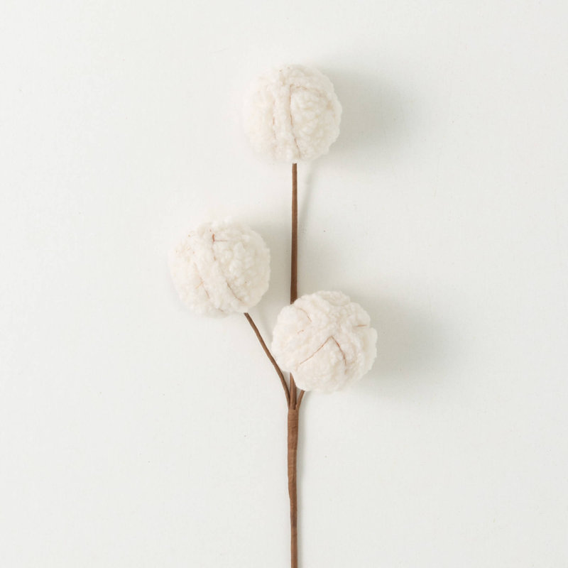Boule de Noël sherpa artificielle 22 po, blanc