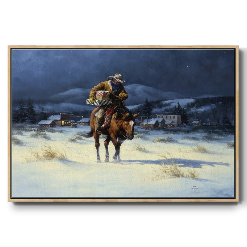 Ramener Noël à la maison, Papier encadré naturel, H 25 po x l 37 po x P 1,5 po