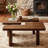 Modular L-shaped Coffee Table Set - Two-piece solid walnut veneer coffee table, easy to assemble, equipped with round table legs suitable for family use.-784443739