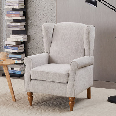 Fauteuil d'appoint rembourré à oreilles avec table d'appoint