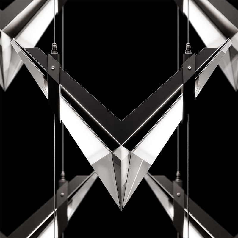 Luminaire suspendu rectangulaire l 48 po Blade, Noir mat