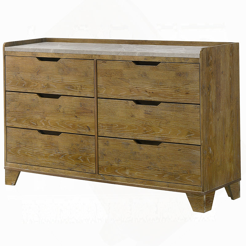Commode transitionnelle avec 6 tiroirs de rangement pour la chambre à coucher