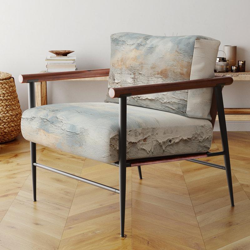 Fauteuil d'appoint rembourré Beige Ocean Storm, Noir