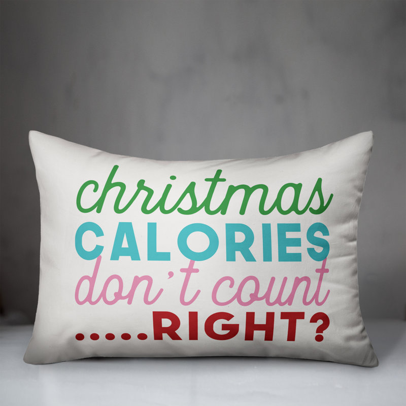  Coussin lombaire Christmas Calories Don't Count Right, Housse de coussin seulement - sans coussin