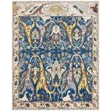 Wool Floral Area Rug in Blue/Yellow/Beige