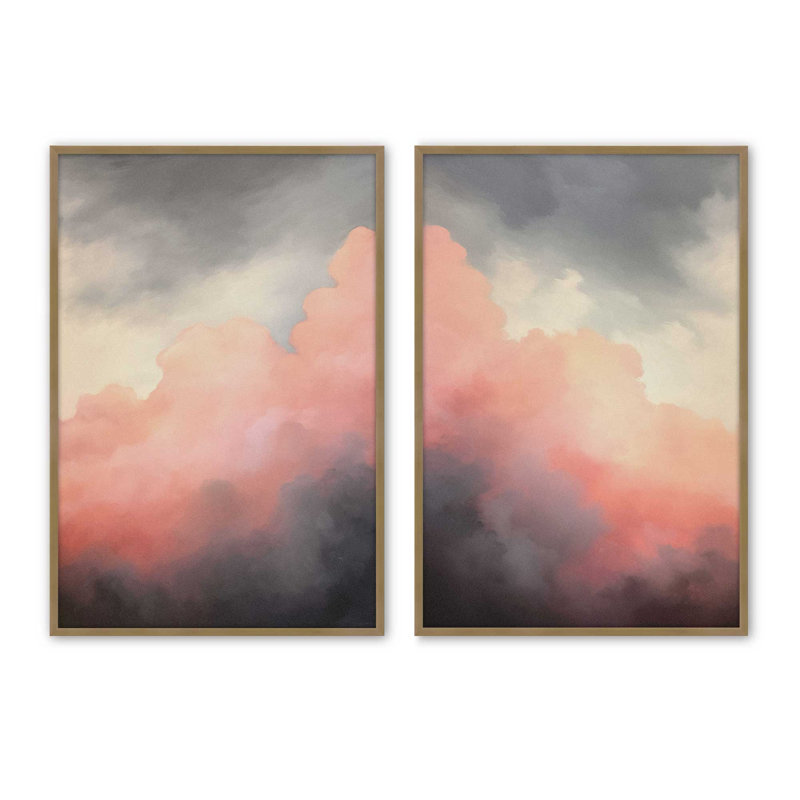 "Rosy Twilight" par Golden Glow Interiors 2 - Pièces sur papier, Or brossé, H 21,25 po x l 17,25 po