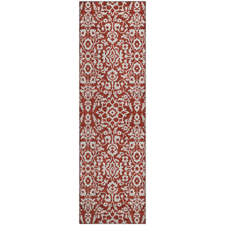 Premium Machine Washable Prisco Red Rug