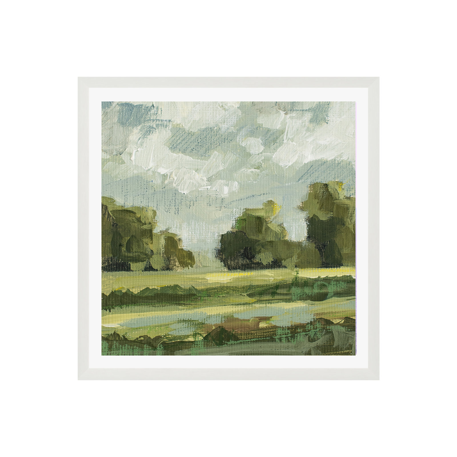 Abstract Landscape Pair 12 by Miss Mustard Seed, Yes, White Framed Paper, 12" H x 12" W x 0.75" D