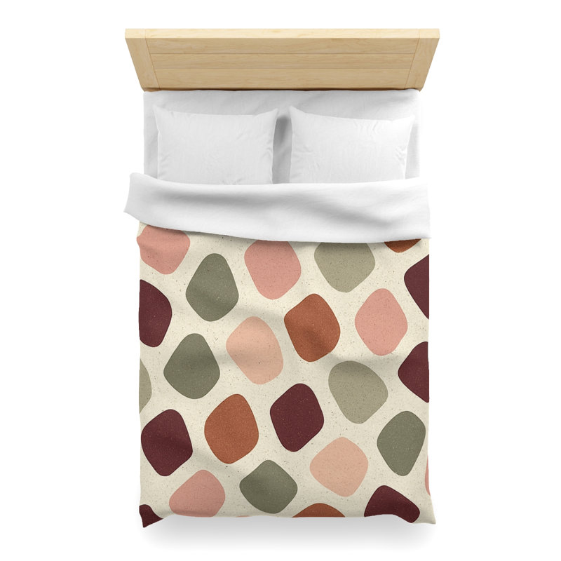 Microfiber Duvet Cover Boho Style, Design 47, Twin XL Duvet Cover, White
