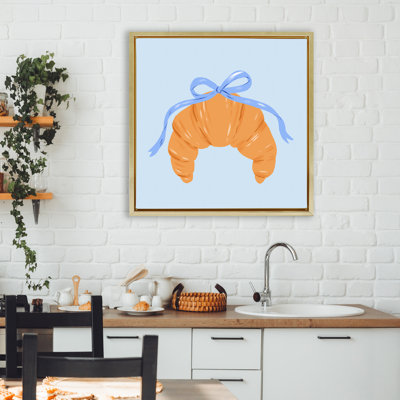 Blue Bow Croissant Floating Frame, design by Krissy Mast