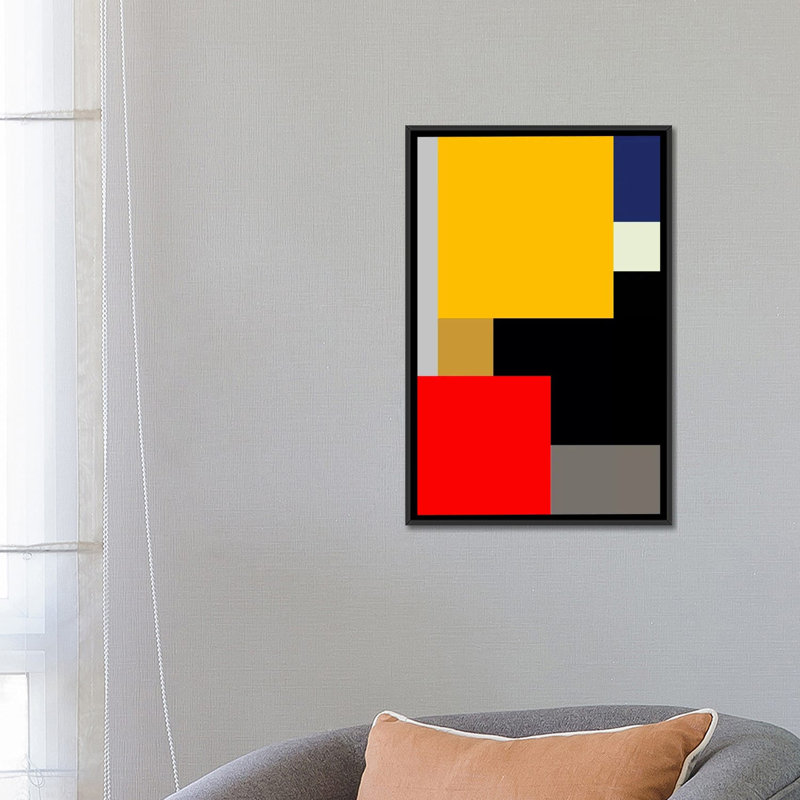 « chaleureux », impression sur toile, Toile avec cadre noir, Pas de tapis, H 48 po x l 32 po x P 1,5 po