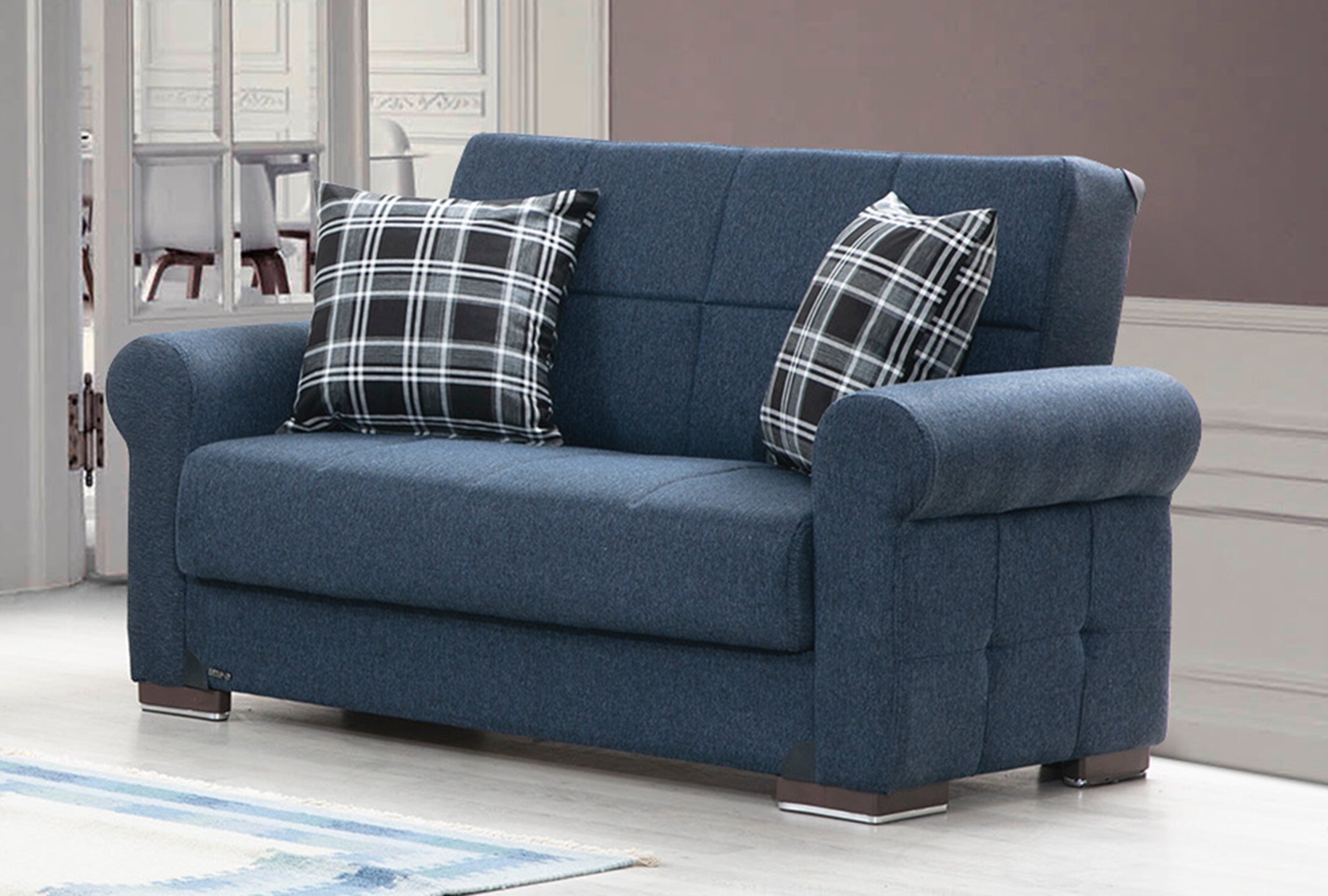 Geraldton Twin 76'' Upholstered Cushion Back Convertible Sofa