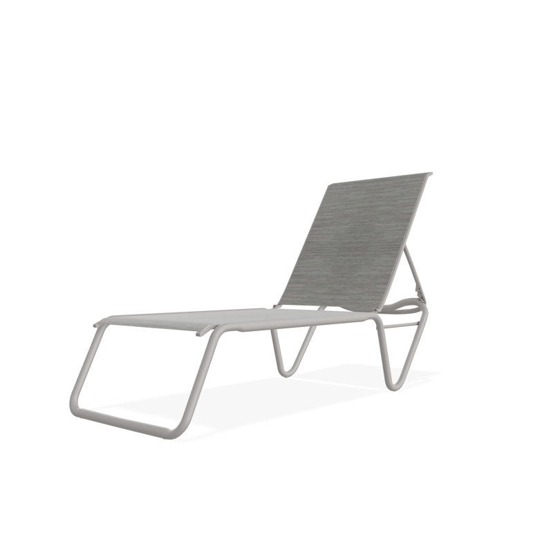 Chaise longue sans accoudoirs empilable à plat en aluminium Gardenella, Gris chaleureux, Diacre