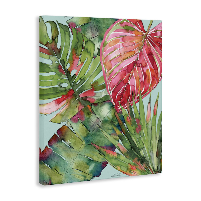 Toile à feuilles de palmier, design par Anne Tavoletti, H 48 po x l 36 po