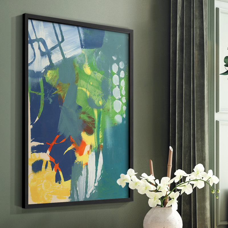 Tropical Graphics III Framed Print - Solid Wood, Black, 20" H x 16" W