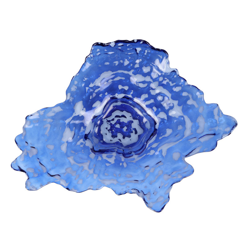 Grand plateau en verre bleu Ostrica