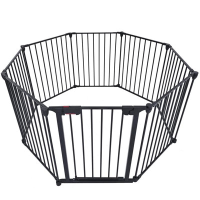 Barrière de sécurité 8 panneaux (noir)