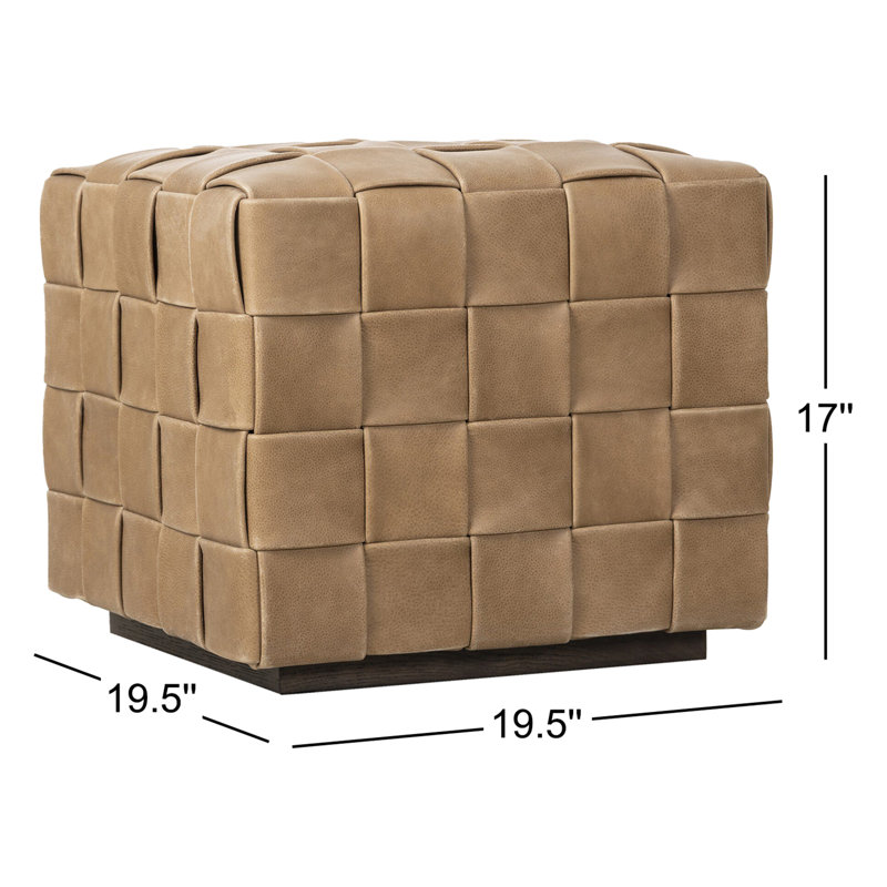 FLORES Square Ottoman, Light Brown