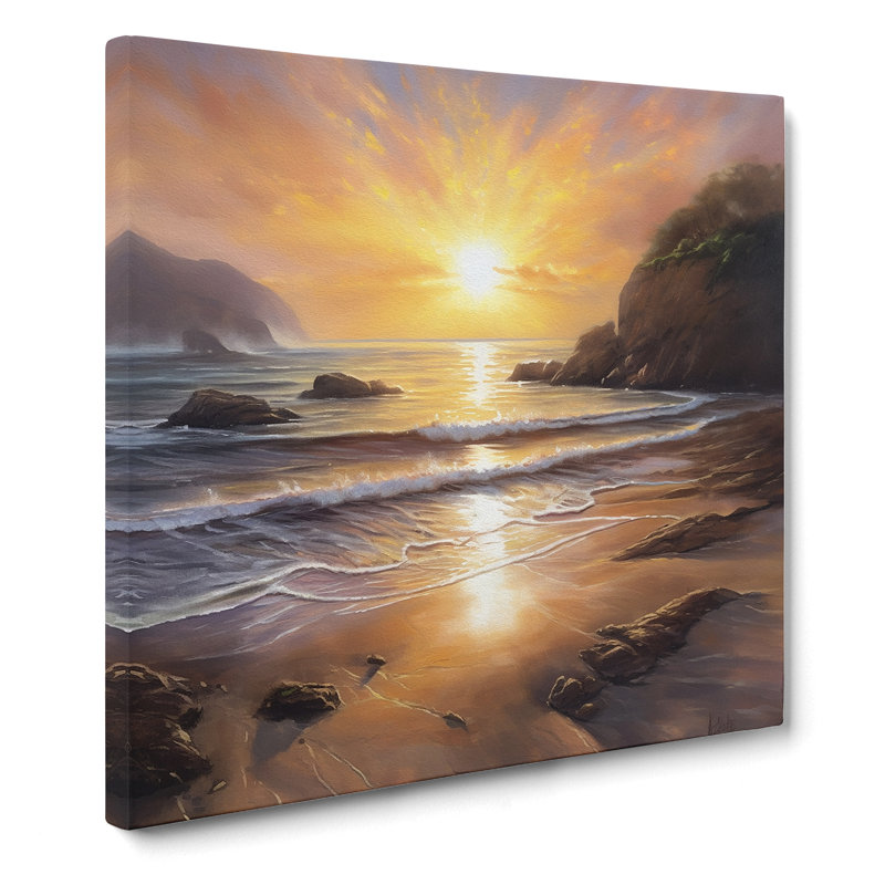 Sunrise Oil No.4 - No Frame Print, 35cm H x 35cm W x 3cm D