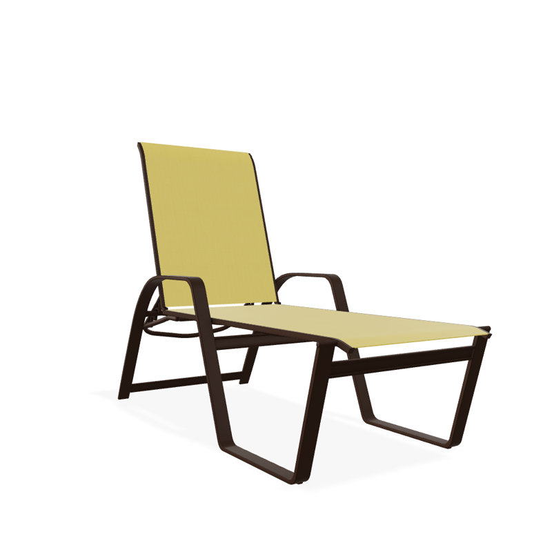 Chaise longue inclinable Holna, Kona texturé, Jaune 43D