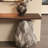 Medieval-style solid wood console table.-391407365