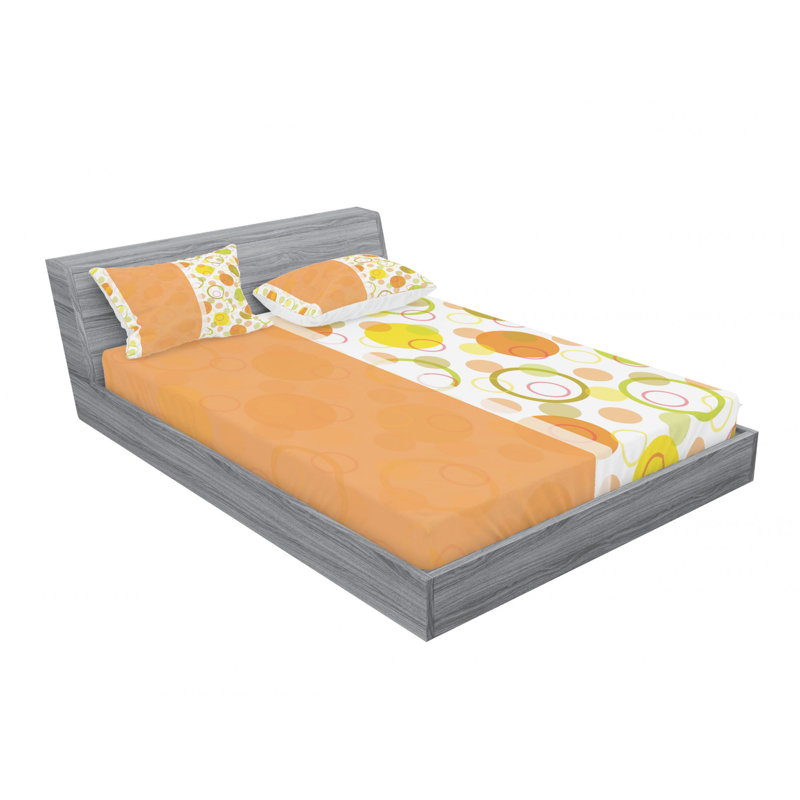 Microfiber Geometric Sheet Set, Queen Sheet Set with Fitted Sheet