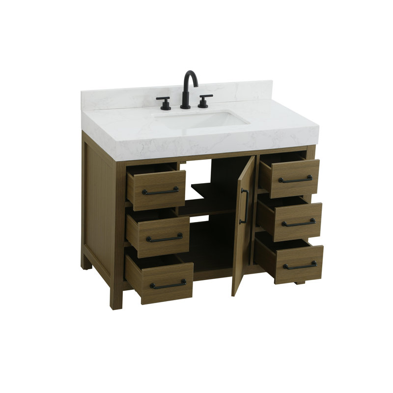 Meuble-lavabo simple 42 po_Traditional_VF60642-BS, Châtaignier brun
