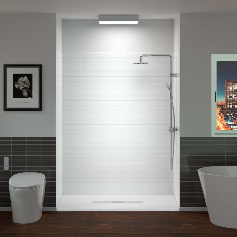Cabine de douche rectangulaire encadrée l 60 po x H 75 po, Centre, Black
