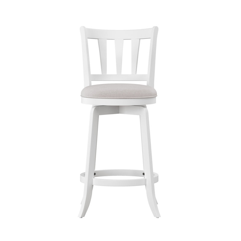 Arisa Swivel Stool, Counter Stool (25.5" Seat Height), Gray/White