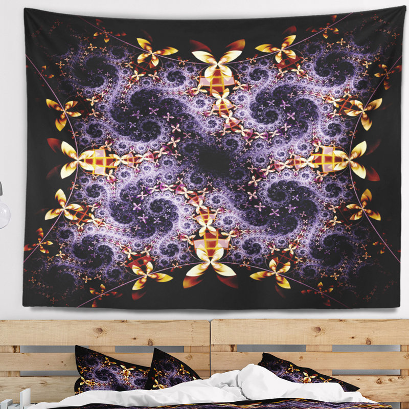 Tapisserie fleur abstraite, H 68 po x l 80 po
