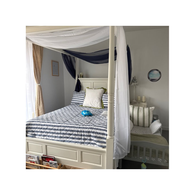 Quilt Set- Lightweight - All Season Coastal Stripe Bedding - Natural, Twin Quilt + 1 Standard Sham