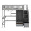 Lit mezzanine simple avec bibliothèque, tiroirs, bureau et garde-robe-200271517