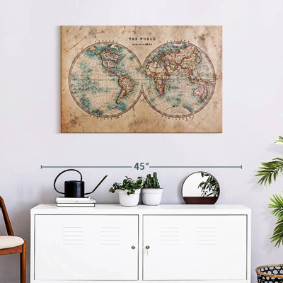 Hemisphere Map Canvas Print