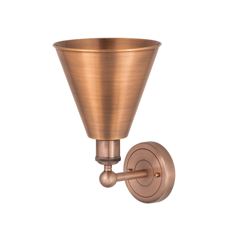 Applique murale 1 lumière 8 "Ballston Cone, Cuivre antique