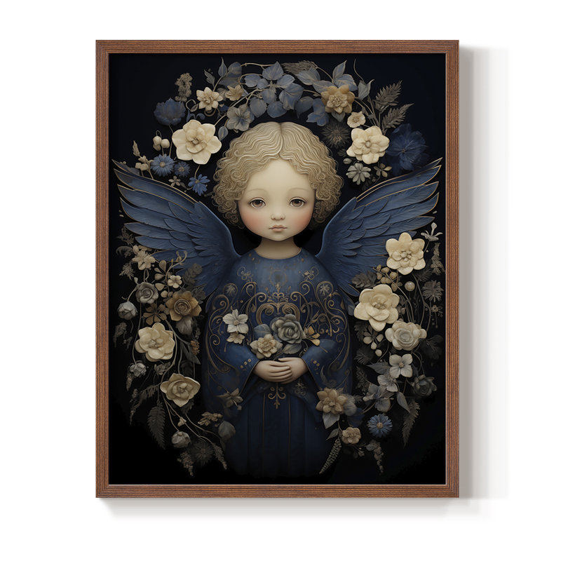 «Religious Series CECXCVII», reproduction d'art encadrée - bois massif, Noyer, H 15 po x l 12 po