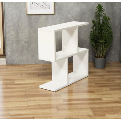 Table de bout rectangulaire à 4 tablettes grises, étroite de 23 pouces, 2 petites et grandes tablettes, couleur étroite de style minimaliste, rangement ouvert pour la décoration