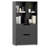 51” 5-Tier 4-Cube Bookcase with 2 Drawers for Living Room, Study, Home Office Black