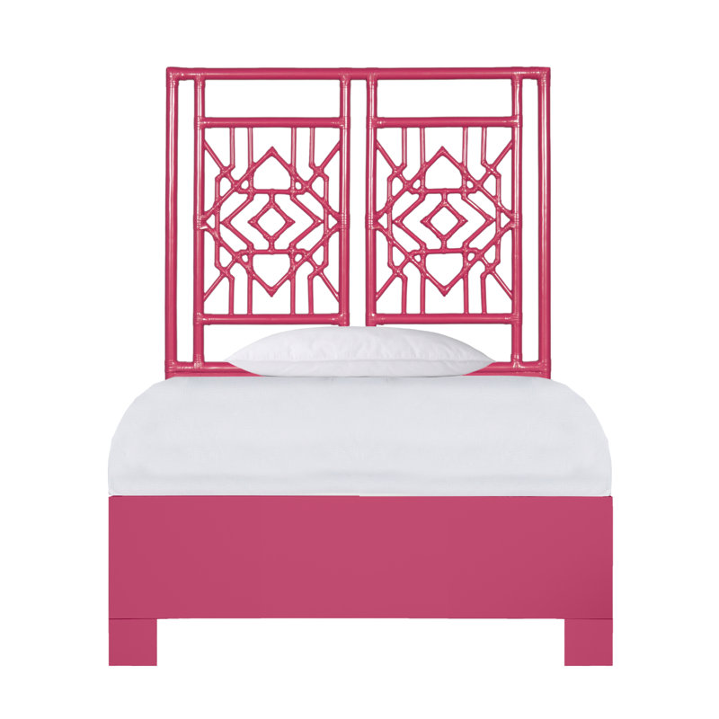 Lit standard bas Tulum, Rose vif, Simple extra long