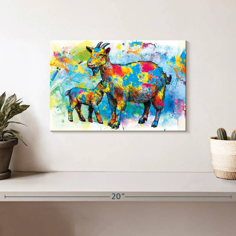 Goats Paint Splash, H 8 po x l 12 po