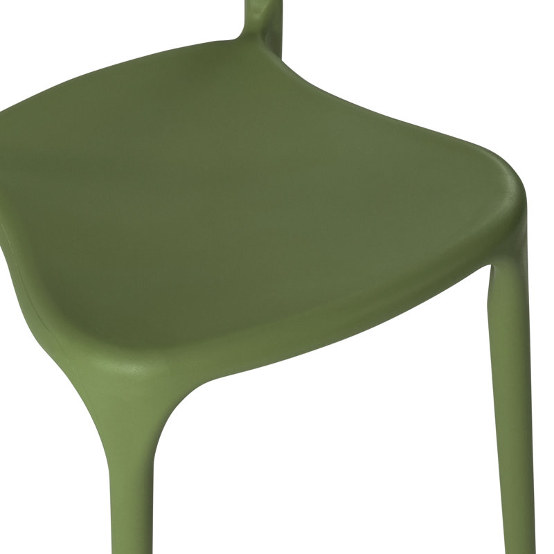Chaise de salle à manger d'extérieur empilable, Vert
