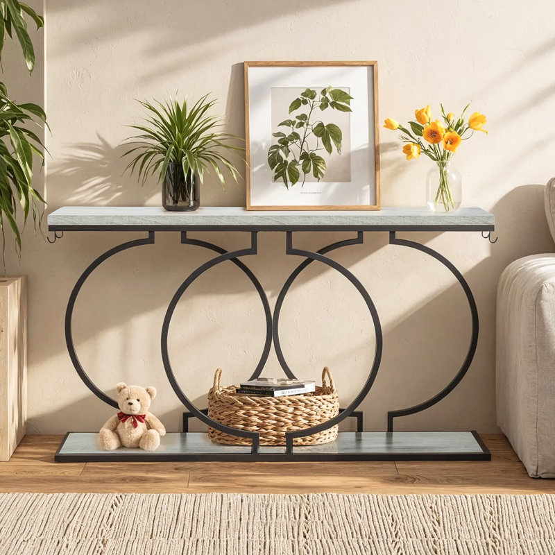 55.1" Console Table With Hooks