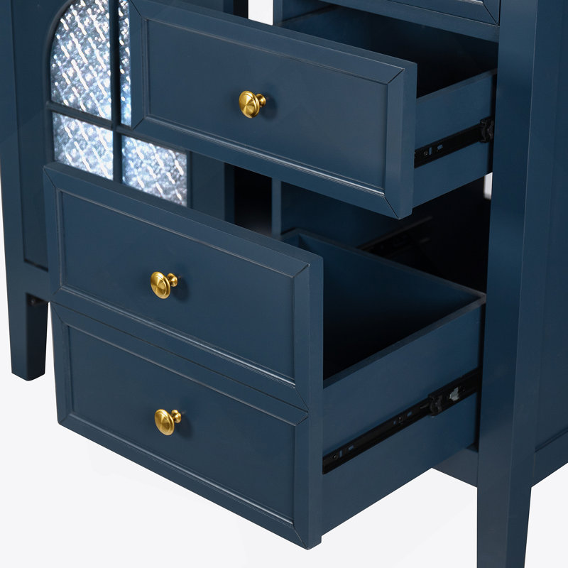 Armoire de salle de bain, armoire seulement, Bleu