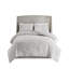 Ensemble d'édredon 3 pièces en chenille de coton gris chaud / blanc-129988490-129988491