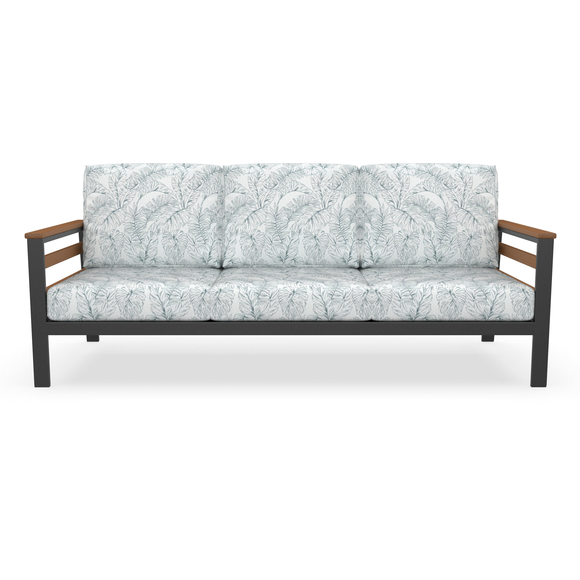 Townsend 80'' Wide Outdoor Patio Sofa with Sunbrella® Cushions, Green/White
