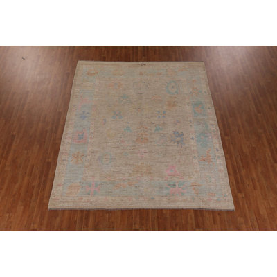 Earth Tone Wool Oushak Vegetable Dye Area Rug 8x10