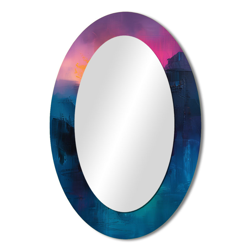 Miroir mural noir et rose, 36 po x 24 po