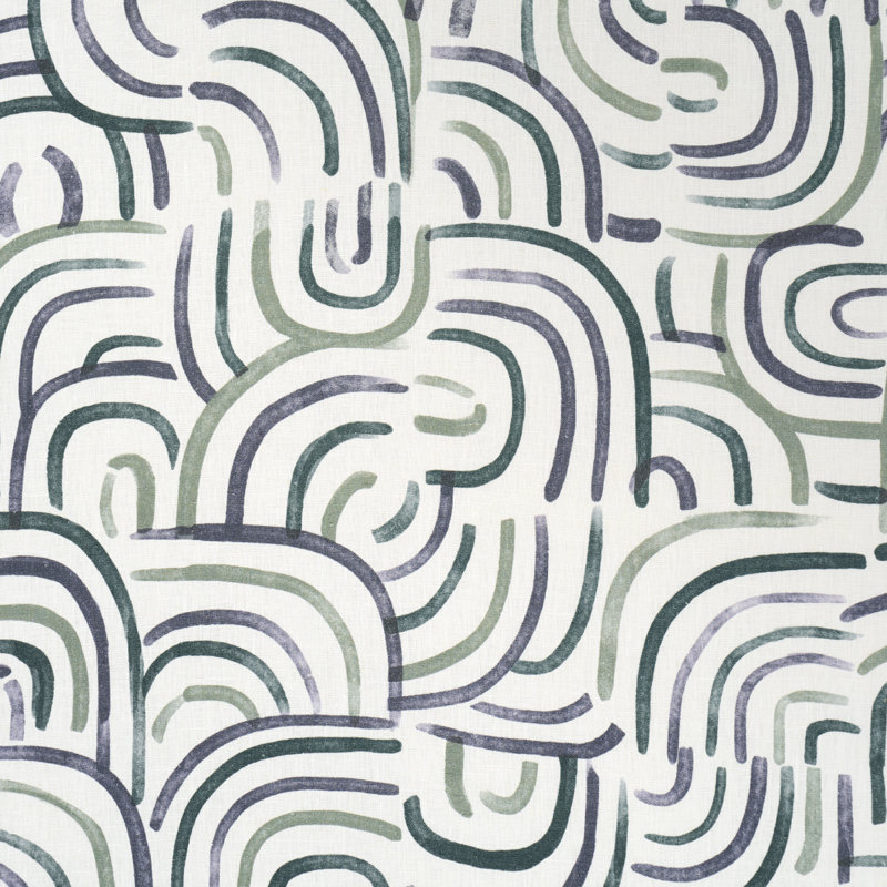 Tissu Schumacher, Bleu / vert