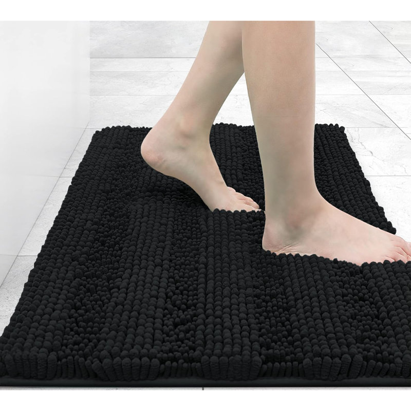 Tapis de bain Watervliet Chenille, Noir